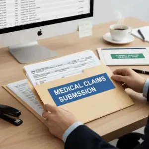 Medical claims submission paperwork